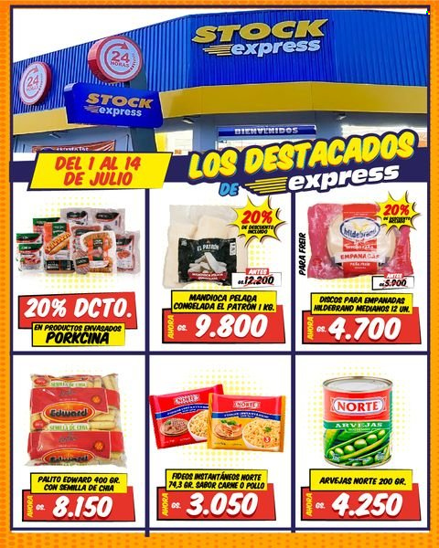 thumbnail - Folleto actual Supermercados Stock - 1.7.2024 - 14.7.2024 - Ventas - empanada, fideos, arveja. Página 4.